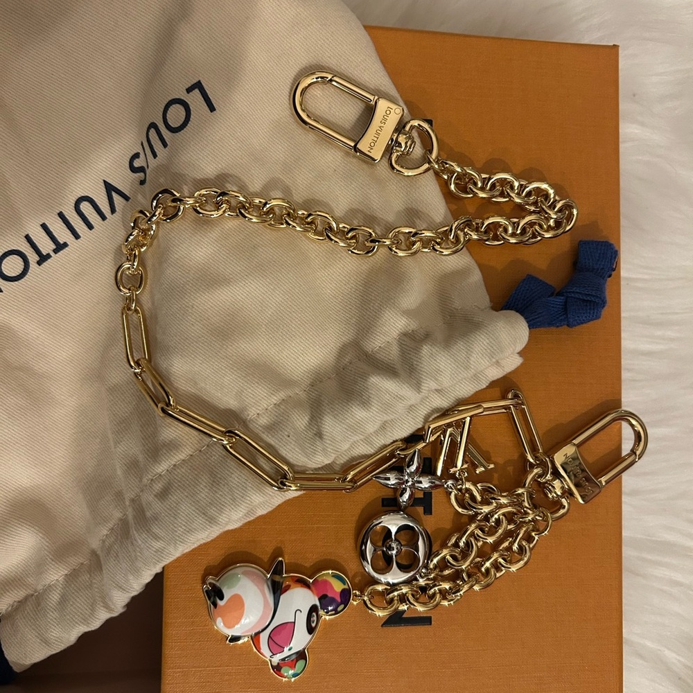 LV x TM SuperFlat Panda keychain charm